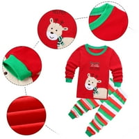 Момчета пижама за бебета момичета Момчета Коледа Дядо Коледа коледни пижами Комплект памук PJS Toddler Sleepwear Детски дрехи комплект червено 110