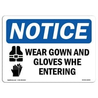 Забележете знака - Забележете носенето на рокля и ръкавиците при влизане в стая