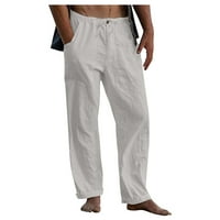 Homchy спално облекло за мъже Естествени бельо панталони за мъже съвременни удобни качествени меки ленени джобни цветни панталони, мъже модни дрехи най-добър подарък