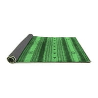 Ahgly Company Indoor Square Oriental Emerald Green Industrial Area Rugs, 3 'квадрат