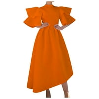 Есенни рокли за жени жени моден цвят кръгла шия три четвърт ръкав голям пола подгъва рокля жени рокля tanqike xxxxxl