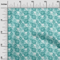 Oneoone Polyester Spande Turquoise Green Flab Floral Sewing Material Print Fabric край двора