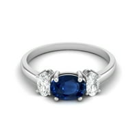 1. CTS Blue Sapphire Sterling Silver Three Stone минало, настоящ и бъдещ пръстен