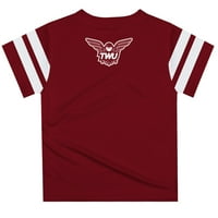 Младежки тениска на младежки маронен Тексас за пионери лого лого ивици