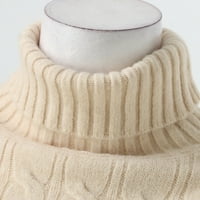 KPOPLK TURTLENECK пуловери за жени кабел плетен с дълъг ръкав джъмпер върхове B, S
