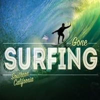 Южна Калифорния, сърфист във вълна, изчезнал сърфиране