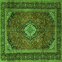 Ahgly Company Indoor Rectangle Persian Green Traditional Area Rugs, 5 '7'