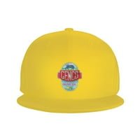 Cepten мъжки и женски хип -хоп улица стил с лого на Genco Olive Soil Регулируемо бейзбол плоска шапка с жълтеница