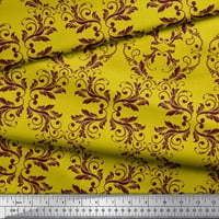 Соимой жълт памук Кембричен плат quaterfoil Дамаска печат шиене на тъкани двор