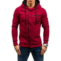 Cuhas качулки за мъже суичър цвят пуловер с дълъг ръкав с качулка върхове на суичър блуза червено 2x
