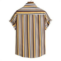 Лилгиуи мъжки риза за компресиране Мъжки риза райета хавайска ревера риза плаж ежедневна риза топ блуза