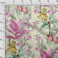 OneOone Velvet Mint Fabric Tropical Floral Fabric за шиене на отпечатана занаятчийска тъкан край двора