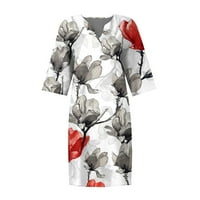 Летна модна модна мода ежедневна флорална рокля с v-образно деколте на половин ръкав