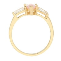 2.0ct маркиза отрязано розово симулиран диамант 18k жълто злато годишнина годежен пръстен размер 7.5