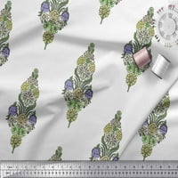 Soimoi Polyester Crepe Leaves Leaves & Floral Block Print Fabric край двора