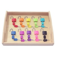 Anylyc kid дървени ключове за ключалки поднос Монтесори предучилищни учебни материали Образование Играчка играчка
