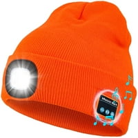 Мортик Bluetooth шапка от шапка с лека, унизирана LED капачка със слушалки вградени стерео високоговорители и микрофон, коледен подарък за мъже жени татко