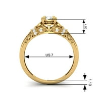 Кръгла форма естествен гранат 10k бяло злато цъфтеж Женски пръстен
