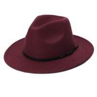 Просвение под дамски класически широко разбойник флопи панама шапка колан вълна вълна федора шапка