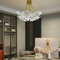 Fichiouy 13-леки кристален полилей LED фойерверк висулка лампа таван осветителни тела на вътрешна спалня злато