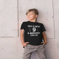 TSTARS BOYS UNISE Тениска на празника на 9 -ия рожден ден - „и страхотна“ тема - идеален подарък за деветгодишно момче за рожден ден или момиче - парти готово деца облекло - модерна възраст на младежта младежки