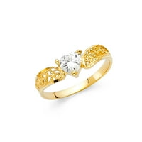 Jewels 14k жълто злато дами кубичен циркония CZ модна годишнина с пръстен 5