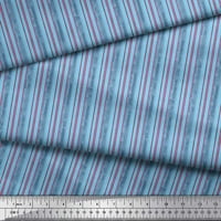Soimoi Blue Polyester Crepe Fabric Vertical Stripe щампа за шиене на двора