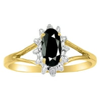 *Rylos просто елегантен красив пръстен Ony & Diamond - Октомврийско раждане*