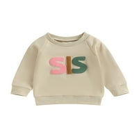 Малко дете бебета момичета момичета суичър върхове буква печат пуловер на пуловер с дълъг ръкав есенни тоалети дрехи