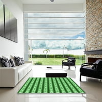 Ahgly Company вътрешен правоъгълник с шарени зелени килими, 3 '5'