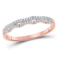 10k розово злато кръг диамант подреждаща лента пръстен cttw