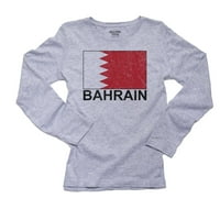 Бахрейн флаг - Специално винтидж издание за женски сива тениска с дълъг ръкав
