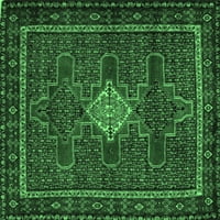 Ahgly Company Indoor Square Persian Emerald Green Традиционни килими, 4 'квадрат