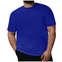 Корашански върхове за мъже, мъже плюс размер мъжки небрежни кръгли шия твърд цвят с къс ръкав тениска блузна върхове ризи за мъже