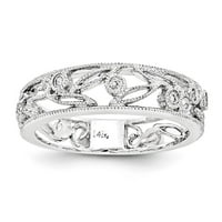 14k бяло злато цвете лоза дизайн истински диамантен пръстен