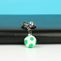 DeYuer Classic Mini Bright Color Ball висулка против изгубения метален футболен футболен ключодържател за кола подарък, синьо