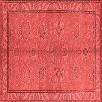 Ahgly Company Indoor Square Oriental Red Industrial Area Rugs, 6 'квадрат