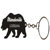 Mandeville Louisiana Suvenir Metal Bear Keychain
