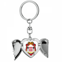 Княжество на Национална емблема на Monaco National Heart Angel Wing Key Chain