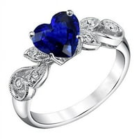 Harry Chad Enterprises 2. CT Gemstone Jewelry Vintage Style Sapphire & Diamond Ring, размер 6.5