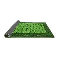 Ahgly Company Indoor Rectangle Oriental Green Industrial Area Rugs, 7 '9'