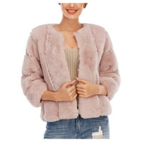Палта за жени излети за уютно разхлабена модна ежедневна дълга ръкав нови сделки палта розово S-6XL