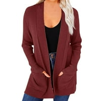 Gdfun Women's Knitled Fashion Casual Solid Color Cardigan яке с джобове - - зимани за жени