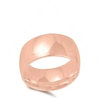 Вашият стил розов златен тон комфортен пръстен. Стерлинг сребърна лента бижута женски размер 13