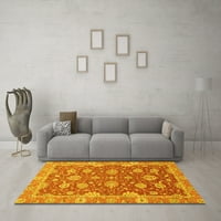 Ahgly Company Indoor Round ориенталски жълти традиционни килими, 3 'кръг