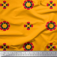 Soimoi Rayon Fabric Artistic Flower Printted Fabric Dour