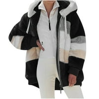 Жени плюс размер зима топло свободно плюшено палто с качулка с качулка гореща 6sl4884181