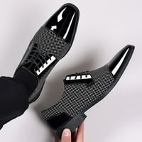 Mortilo Cl ical Style Shoes for Men Slip on Pu ниско гумен блок блок пета работа, подарък
