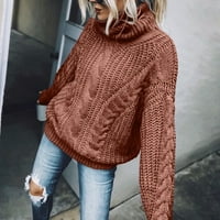 Жени Нови есен и зимна корупка с дълъг ръкав кабел плетен мек джъмпер пуловер