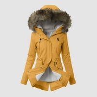 Wiuurtly кожени ежедневни якета за жени жени ежедневно плюс размер зимно палто ревера яка с дълъг ръкав яке реколта сгъстяващо палто яке топла качулка дебел подплатен връх